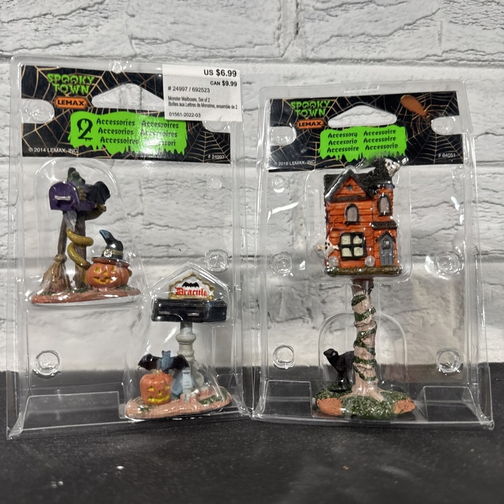 Lemax Spooky Town Halloween Accessory Figures Lot Monster Mailbox 24997 64051 - Picture 1 of 3